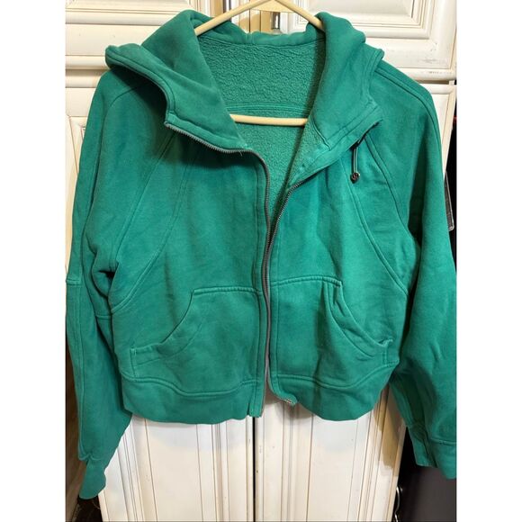 Lululemon Women's Full Zip Scuba Thumbhole Cropped Hoodie Storm Steal XS - Picture 7 of 10